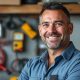 Homme souriant dans un atelier.