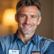 Homme souriant en uniforme professionnel.