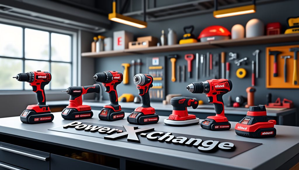 découvrez la nouvelle gamme d'outils électroportatifs power x-change d'einhell. alliant performance, innovation et polyvalence, ces outils révolutionnent votre expérience de bricolage. profitez de la liberté sans fils et d'une batterie interchangeable pour tous vos projets, du jardinage à la rénovation.