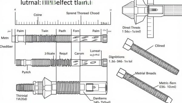 Diagramme technique de filetage et visseries diverses.